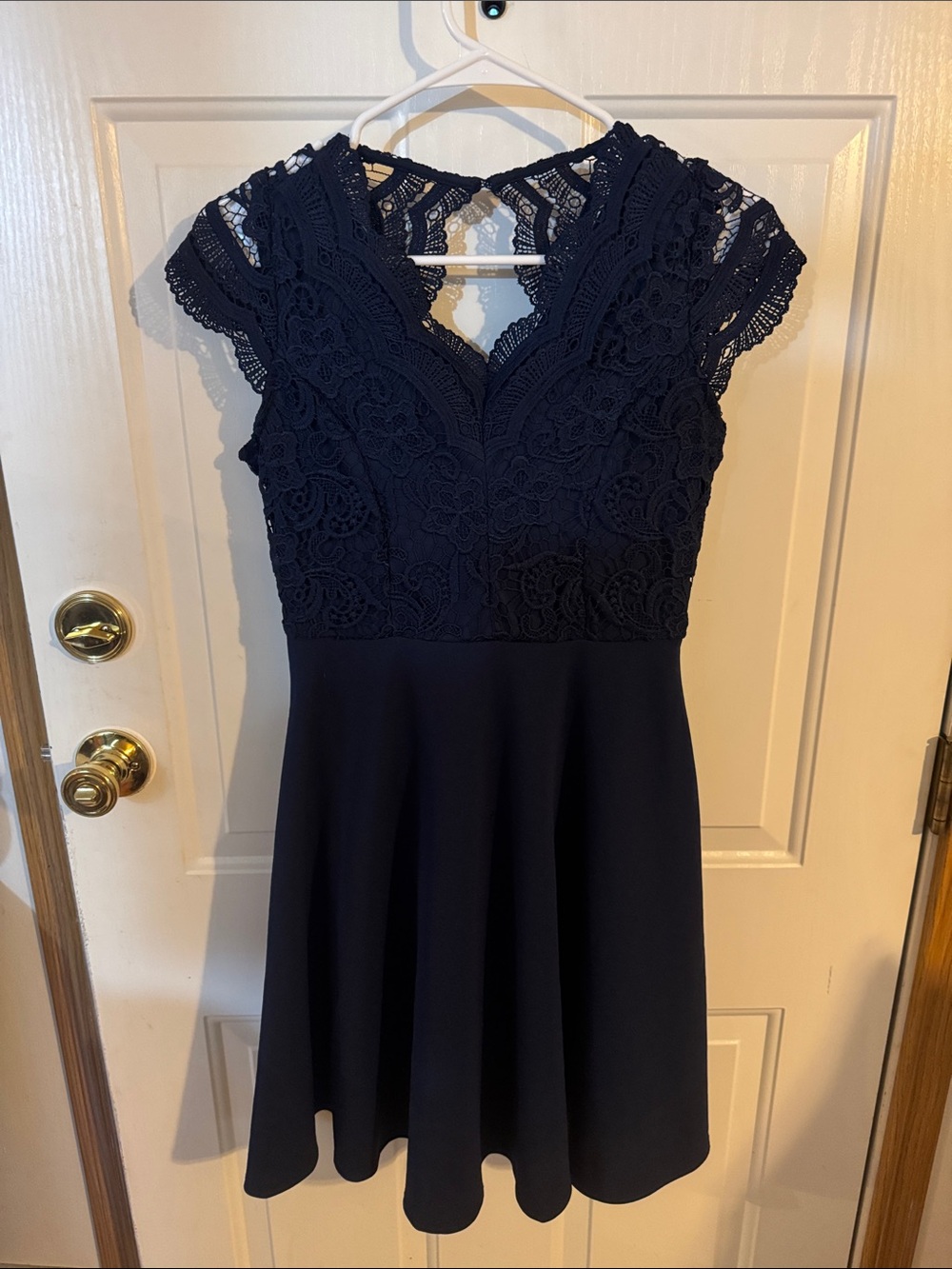 Navy Lace Fit & Flare Dress Girls 16 or women’s xs/s